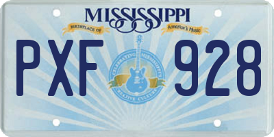 MS license plate PXF928