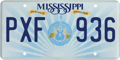 MS license plate PXF936