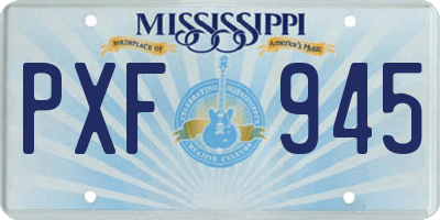 MS license plate PXF945