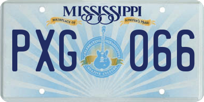 MS license plate PXG066