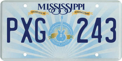 MS license plate PXG243