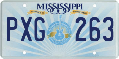 MS license plate PXG263