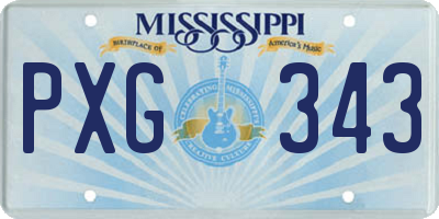 MS license plate PXG343