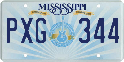 MS license plate PXG344