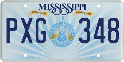 MS license plate PXG348