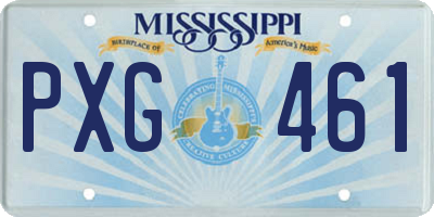 MS license plate PXG461