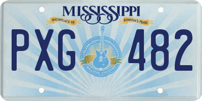 MS license plate PXG482