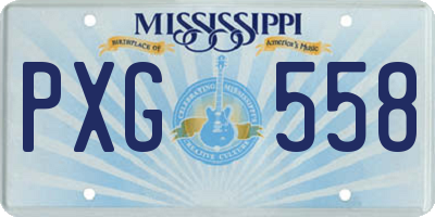 MS license plate PXG558