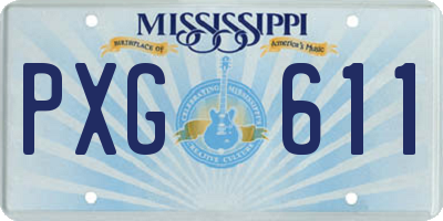 MS license plate PXG611