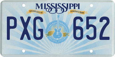 MS license plate PXG652