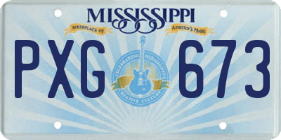 MS license plate PXG673