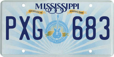 MS license plate PXG683