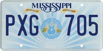 MS license plate PXG705
