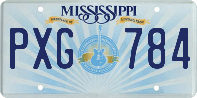 MS license plate PXG784