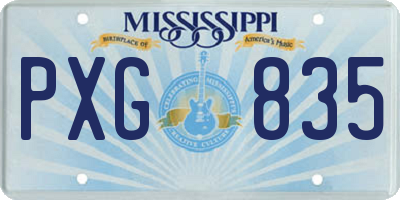 MS license plate PXG835