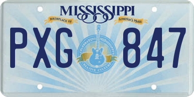 MS license plate PXG847