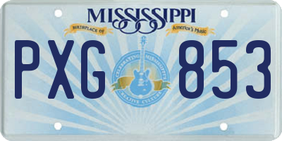 MS license plate PXG853