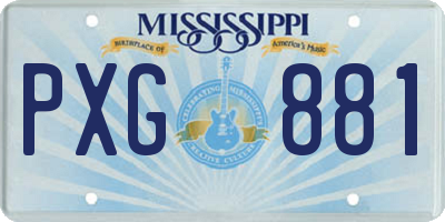 MS license plate PXG881