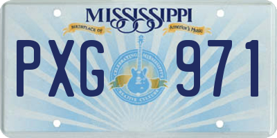 MS license plate PXG971