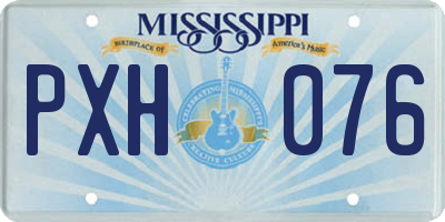 MS license plate PXH076