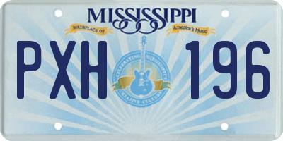 MS license plate PXH196