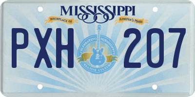 MS license plate PXH207