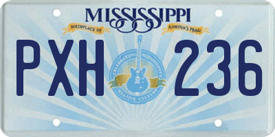 MS license plate PXH236