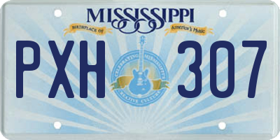 MS license plate PXH307