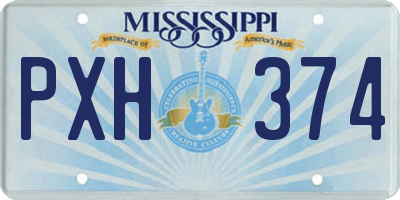 MS license plate PXH374