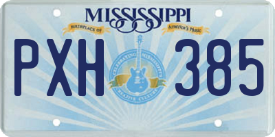 MS license plate PXH385