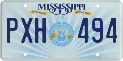 MS license plate PXH494