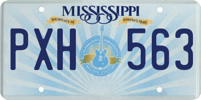 MS license plate PXH563