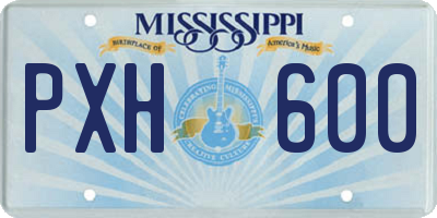MS license plate PXH600
