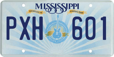 MS license plate PXH601