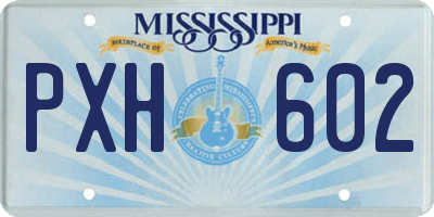 MS license plate PXH602