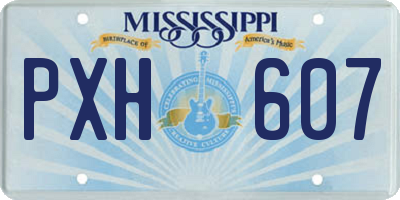 MS license plate PXH607