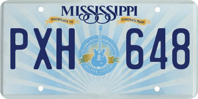 MS license plate PXH648