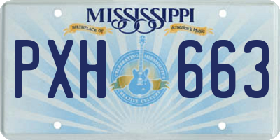 MS license plate PXH663