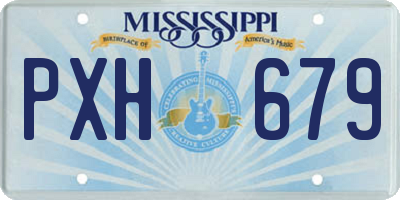 MS license plate PXH679