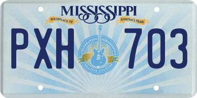 MS license plate PXH703