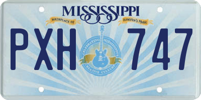 MS license plate PXH747