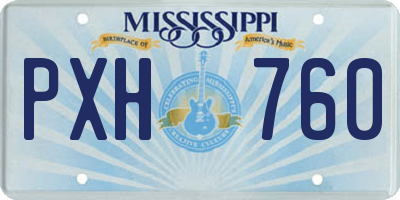 MS license plate PXH760