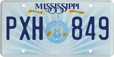MS license plate PXH849