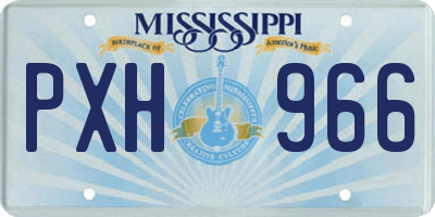 MS license plate PXH966