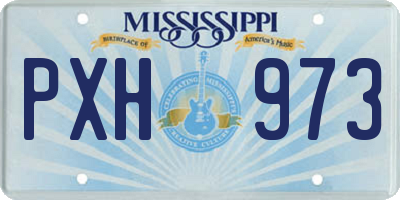 MS license plate PXH973