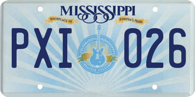 MS license plate PXI026
