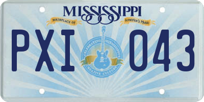 MS license plate PXI043