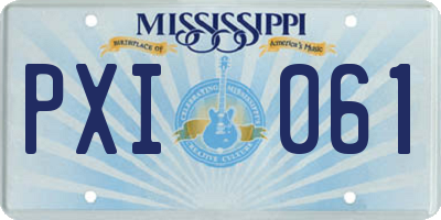 MS license plate PXI061