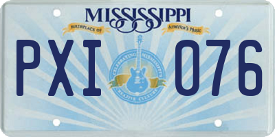 MS license plate PXI076