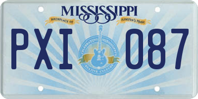 MS license plate PXI087